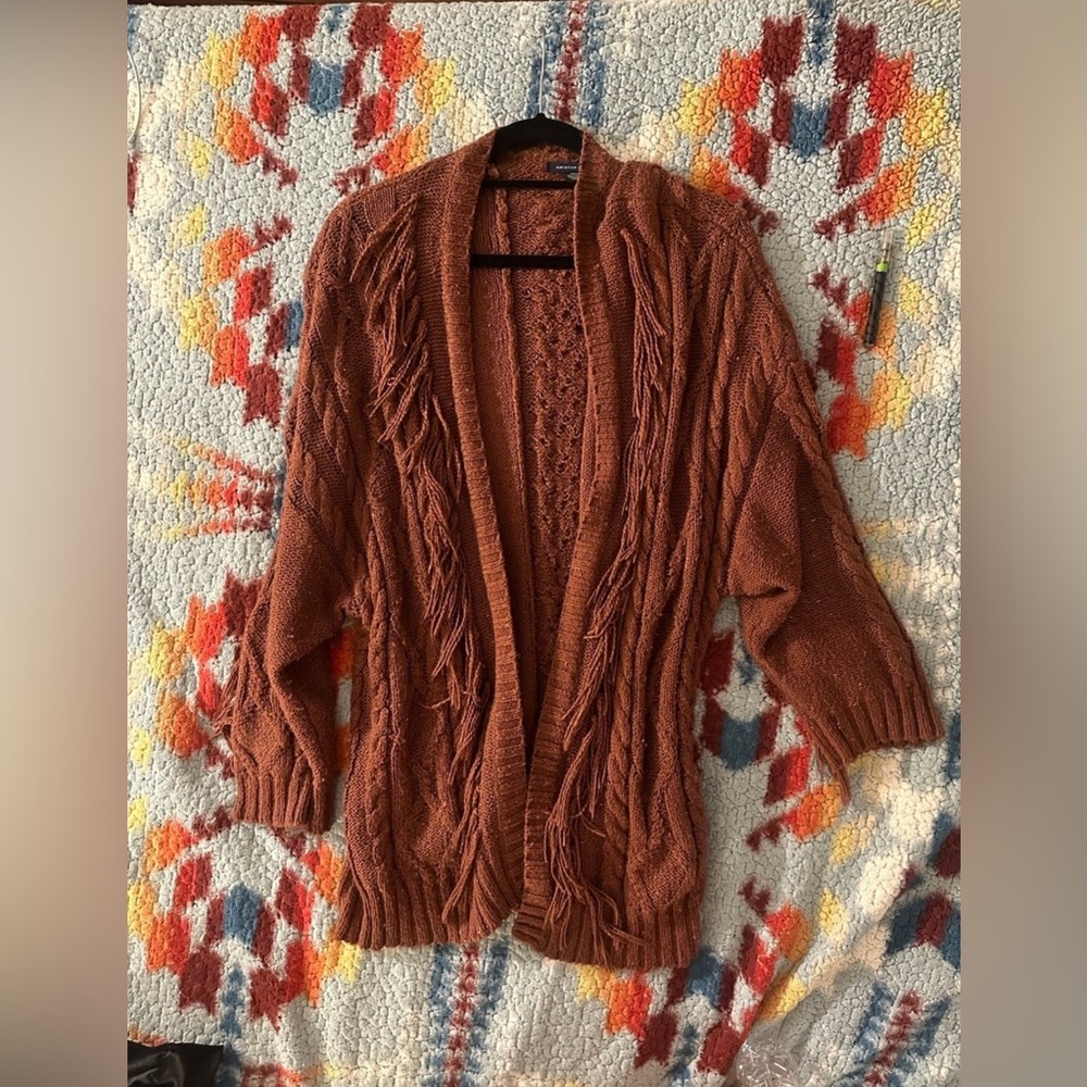 American Eagle Boho Fringe Cardigan